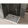 Mexen Omega 130 x 90 cm-es tolóajtós zuhanykabin, grafit, króm + Flat zuhanytálca, fehér - 825-130-090-01-40-4010
