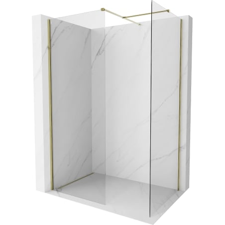 Panou de duș Mexen Kioto-X Walk-in 140 x 80 cm, transparent 10 mm, auriu - 800-140-202-50-00-080-X