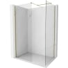 Panou de duș Mexen Kioto-X Walk-in 140 x 80 cm, transparent 10 mm, auriu - 800-140-202-50-00-080-X