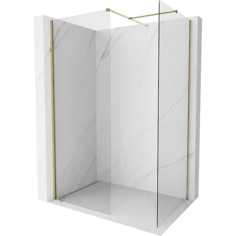 Mexen Kioto-X perete de duș Walk-in 100 x 90 cm, transparent 10 mm, auriu - 800-100-202-50-00-090-X