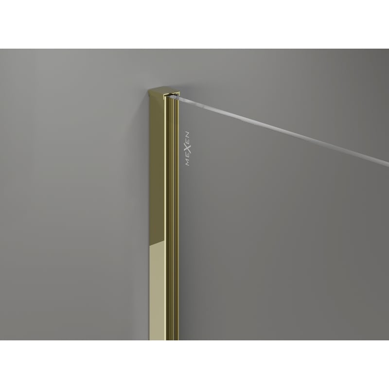 Mexen Kioto-X perete pentru duș tip Walk-in 100 x 90 cm, transparent 10 mm, auriu - 800-100-202-50-00-090-X