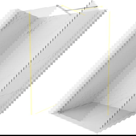 Mexen Kioto-X perete de duș Walk-in 100 x 90 cm, transparent 10 mm, auriu periat - 800-100-202-55-00-090-X