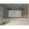 Mexen Omega cabina de duș glisantă 140 x 80 cm, grafit, crom + cadă de duș Flat, alb - 825-140-080-01-40-4010