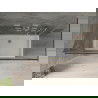 Mexen Omega tolóajtós zuhanykabin 140 x 80 cm, Sötétszürke, Króm + zuhanytálca Flat, bialy - 825-140-080-01-40-4010