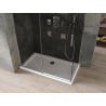 Mexen Omega cabină de duș glisantă 140 x 80 cm, grafit, crom + cadă Flat, alb - 825-140-080-01-40-4010