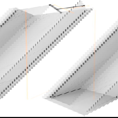 Mexen Kioto-X perete de duș Walk-in 90 x 80 cm, transparent 10 mm, aur roz - 800-090-202-60-00-080-X