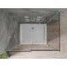Mexen Omega cabină de duș extensibilă 140 x 90 cm, Grafit, Crom + cadă de duș Flat, Albă - 825-140-090-01-40-4010