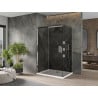 Mexen Omega cabină de duș extensibilă 140 x 90 cm, Grafit, Crom + cadă de duș Flat, Albă - 825-140-090-01-40-4010