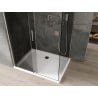 Mexen Omega cabină de duș extensibilă 140 x 90 cm, Grafit, Crom + cadă de duș Flat, Albă - 825-140-090-01-40-4010