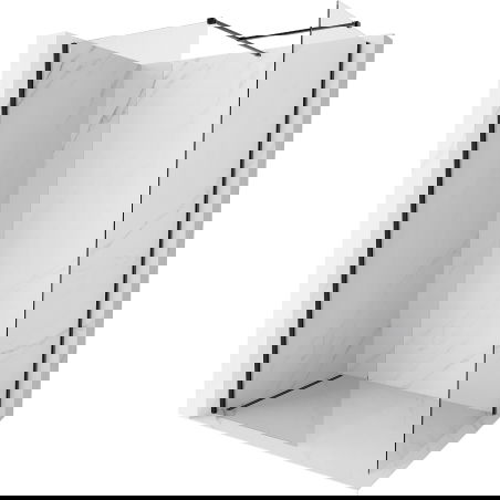 Mexen Kioto-X Walk-in zuhanyfal 70 x 70 cm, átlátszó 10 mm, fekete - 800-070-202-70-00-070-X