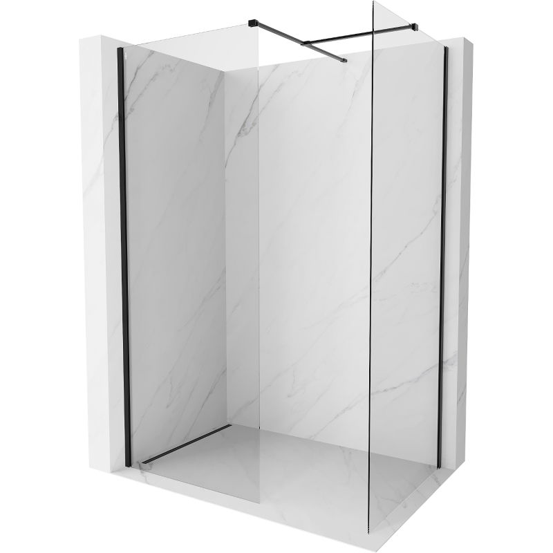 Mexen Kioto-X panou de duș Walk-in 140 x 110 cm, transparent 10 mm, negru - 800-140-202-70-00-110-X