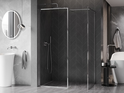 Peretele de duș Mexen Kioto-XF Walk-in cu ramă 150 x 90 cm, transparent 10 mm, crom - 800-150-202-04-00-090-XF