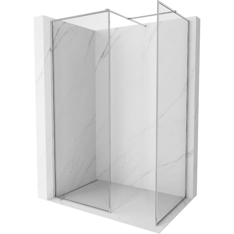 Mexen Kioto-XF perete de duș Walk-in cu cadru 100 x 100 cm, transparent 10 mm, crom - 800-100-202-04-00-100-XF