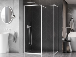 Mexen Kioto-XF perete de duș Walk-in cu cadru 100 x 100 cm, transparent 10 mm, alb - 800-100-202-04-20-100-XF