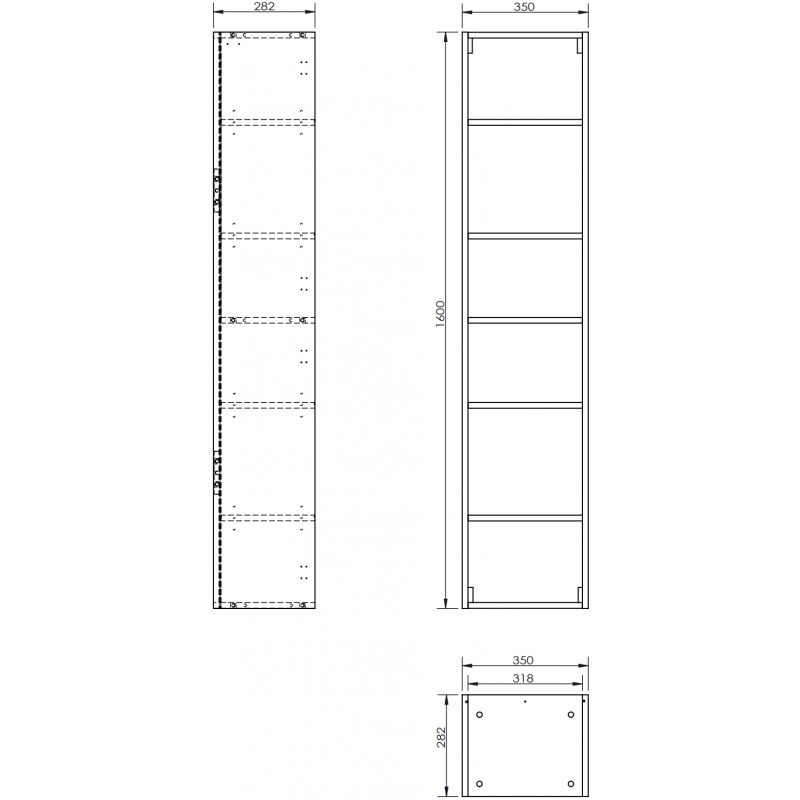 Mexen Box-A corp de coloană de baie 35 cm, stejar - 91AX1-1600-300-1-81