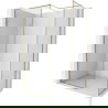 Mexen Kioto-XF perete de duș Walk-in cu ramă 100 x 100 cm, transparent 10 mm, auriu - 800-100-202-04-50-100-XF