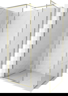 Mexen Kioto-XF zuhanyfal Walk-in kerettel, 120 x 110 cm, átlátszó 10 mm, arany - 800-120-202-04-50-110-XF