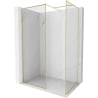 Mexen Kioto-XF panou de duș Walk-in cu cadru 160 x 80 cm, transparent 10 mm, auriu periat - 800-160-202-04-55-080-XF