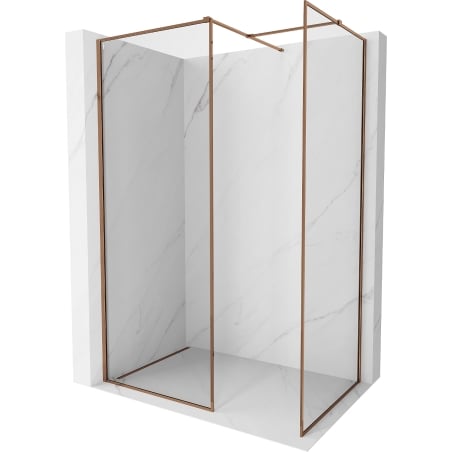 Mexen Kioto-XF perete de duș Walk-in cu cadru 130 x 80 cm, transparent 10 mm, aur roz - 800-130-202-04-60-080-XF