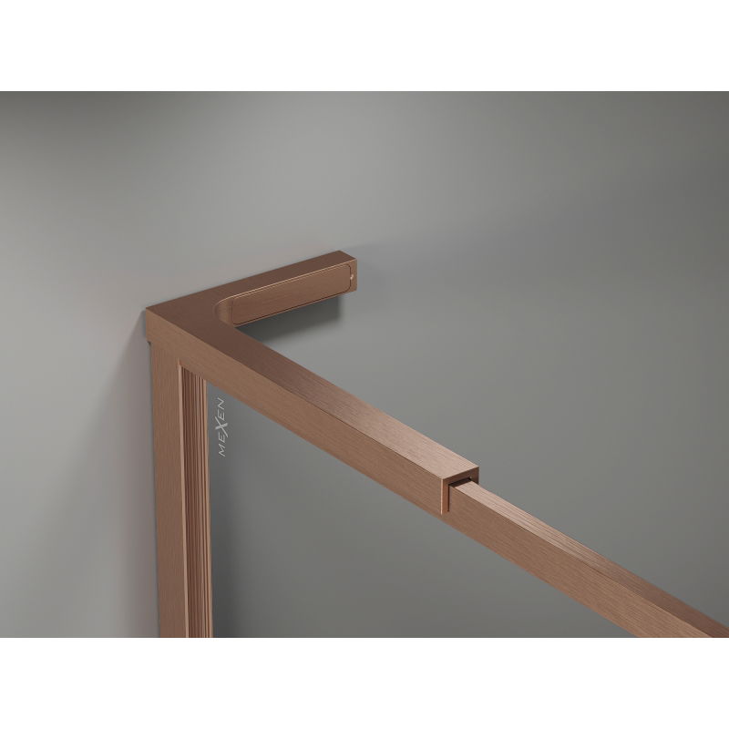 Mexen Kioto-F L Paravan de duș Walk-in cu ramă 110 x 202 cm, transparent 8 mm, cupru periat - 800-110-174-65-00