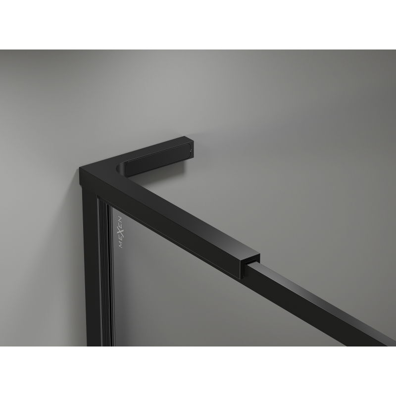 Mexen Kioto-F L Walk-in zuhanyfal kerettel 120 x 202 cm, átlátszó 8 mm, fekete - 800-120-174-70-00