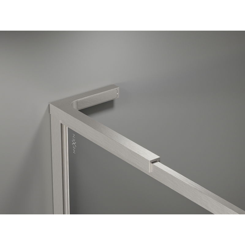 Mexen Kioto-F L perete de duș Walk-in cu cadru 115 x 202 cm, transparent 8 mm, nichel periat - 800-115-174-97-00