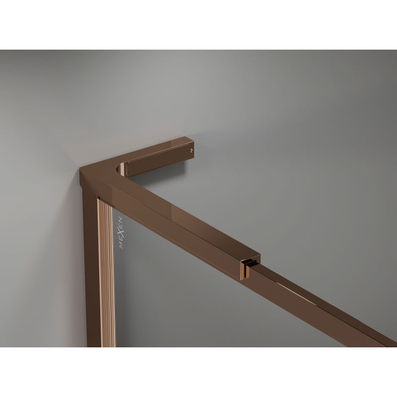 Mexen Kioto-XF L panou de duș Walk-in cu ramă 60 x 202 cm, transparent 10 mm, aur roz - 800-060-174-60-00-XF