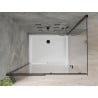 Mexen Omega cabină de duș extensibilă 100 x 70 cm, transparent, Neagră + cadă de duș Flat, Albă - 825-100-070-70-00-4010B