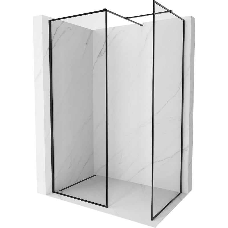 Mexen Kioto-XF perete de duș Walk-in cu cadru 100 x 100 cm, transparent 10 mm, negru - 800-100-202-04-70-100-XF