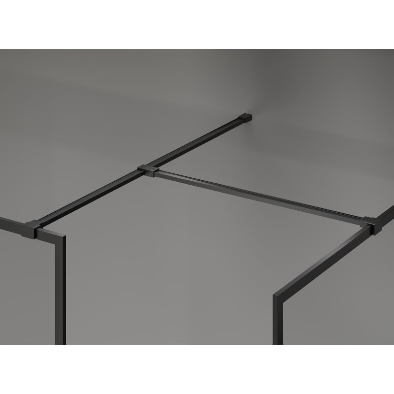 Mexen Kioto-XF Walk-in zuhanyfal kerettel 100 x 100 cm, átlátszó 10 mm, fekete - 800-100-202-04-70-100-XF