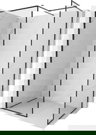 Mexen Kioto-XF zuhanypanel Walk-in kerettel 110 x 100 cm, átlátszó 10 mm, fekete - 800-110-202-04-70-100-XF
