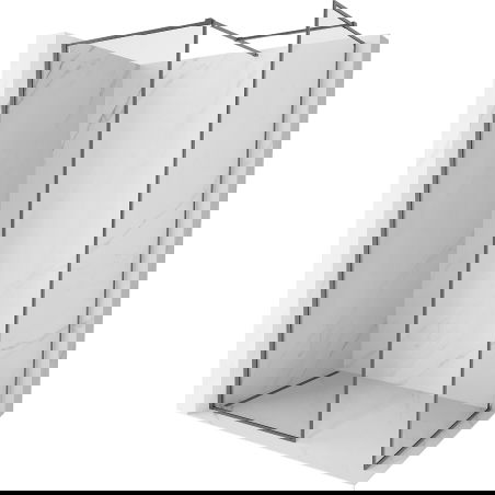Mexen Kioto-XF panou de duș Walk-in cu ramă 100 x 100 cm, transparent 10 mm, metal pistol - 800-100-202-04-95-100-XF