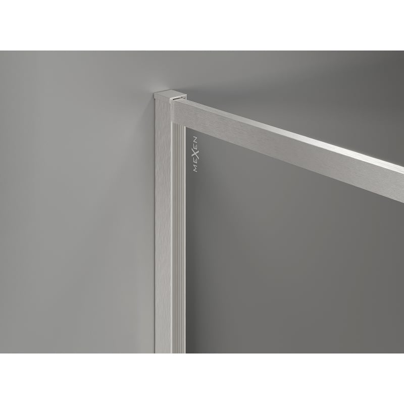 Mexen Kioto-XF Walk-in zuhanyfal kerettel 130x80 cm, átlátszó 10 mm, csiszolt nikkel - 800-130-202-04-97-080-XF