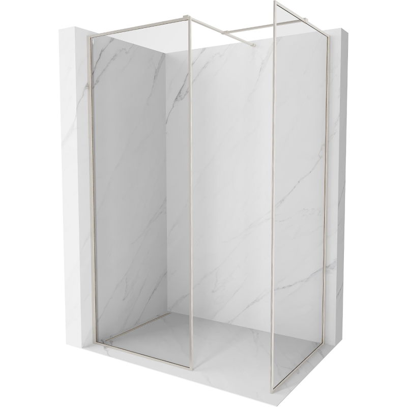 Mexen Kioto-XF perete de duș Walk-in cu cadru 110x100 cm, transparent 10 mm, nichel periat - 800-110-202-04-97-100-XF