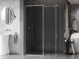 Mexen Kioto-XF perete de duș Walk-in cu cadru 140x120 cm, transparent 10 mm, nichel periat - 800-140-202-04-97-120-XF