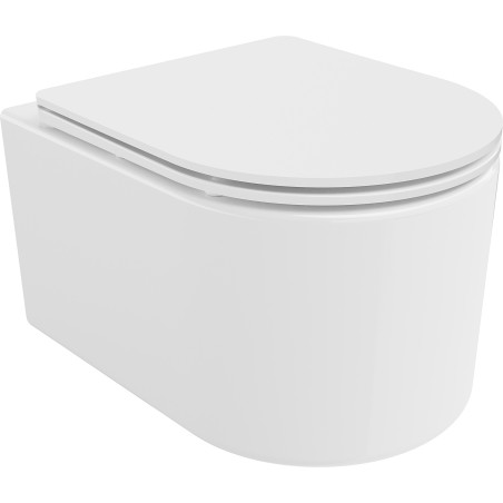 Mexen Sofia Rimless WC csésze lassan záródó slim üléssel, duroplast, fényes fehér - 30540300