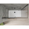 Mexen Omega 130 x 70 cm-es tolóajtós zuhanykabin, átlátszó, fekete + Flat zuhanytálca, fehér - 825-130-070-70-00-4010B