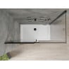 Mexen Omega cabină de duș extensibilă 130 x 70 cm, transparent, Neagră + cadă de duș Flat, Albă - 825-130-070-70-00-4010B
