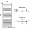 Mexen Hades radiator de baie 1500 x 600 mm, 649 W, auriu - W104-1500-600-00-50