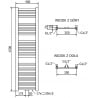 Mexen Hades fürdőszobai radiátor 1500 x 400 mm, 461 W, arany - W104-1500-400-00-50