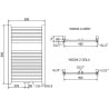 Mexen Hades radiator baie 800 x 500 mm, 305 W, auriu - W104-0800-500-00-50