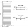 Mexen Hades calorifer baie 1200 x 500 mm, 450 W, auriu - W104-1200-500-00-50