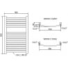 Mexen Helios elektromos radiátor 800 x 500 mm, 300 W, arany - W103-0800-500-2300-50