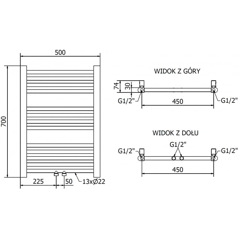Mexen Mars elektromos radiátor 700 x 500 mm, 300 W, arany - W110-0700-500-2300-50