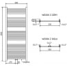Mexen Mars radiator de baie 1500 x 600 mm, 576 W, auriu - W110-1500-600-00-50