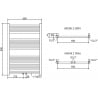 Mexen Mars radiator de baie 900 x 600 mm, 340 W, auriu - W110-0900-600-00-50