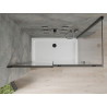 Mexen Omega 140 x 80 cm tolóajtós zuhanykabin, áttetsző, fekete + Flat zuhanytálca, fehér - 825-140-080-70-00-4010B