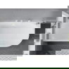 Mexen Mia szabadon álló sarokkád balos 140 x 75 cm, fehér, fehér túlfolyó - 52691407500L-20