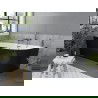Mexen Mia szabadon álló sarokkád balos 140 x 75 cm, fehér/fekete, gun gray szálcsiszolt túlfolyó - 52691407575L-66