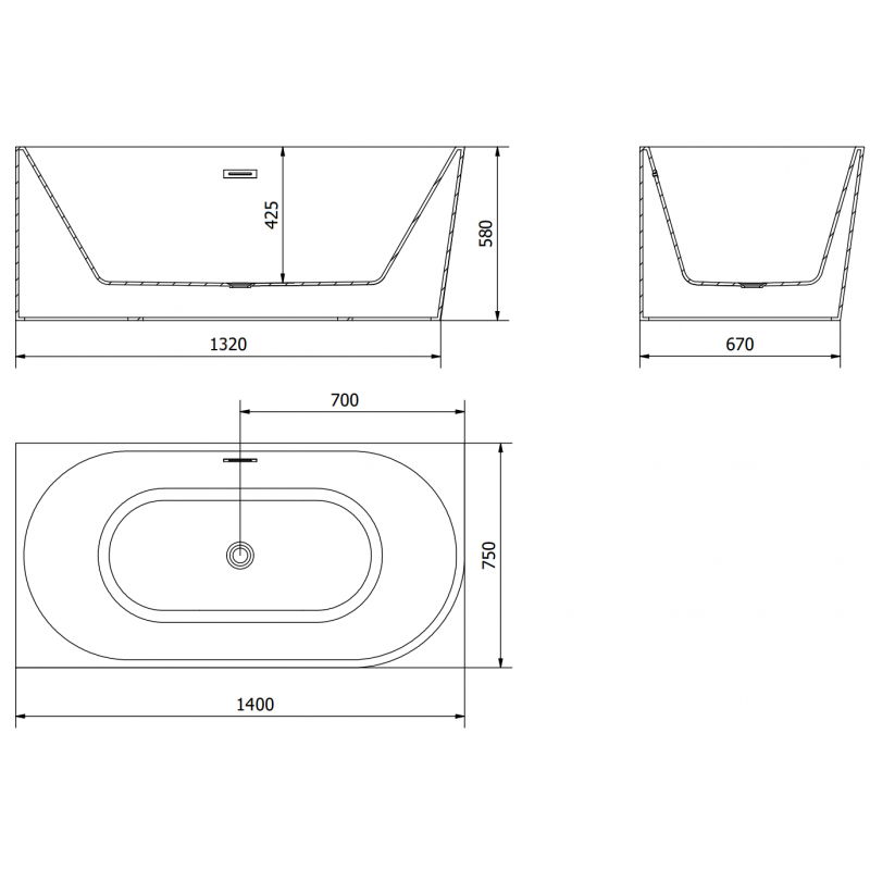Mexen Mia cadă de baie freestanding colţar stânga 140 x 75 cm, albă/neagră, preaplin auriu periat - 52691407575L-55